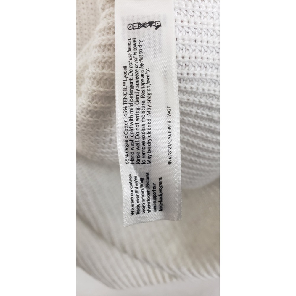 Eileen Fisher White Organic Cotton Tencel Ribbed Open Front Cardigan Sweater SP - Picture 4 of 7